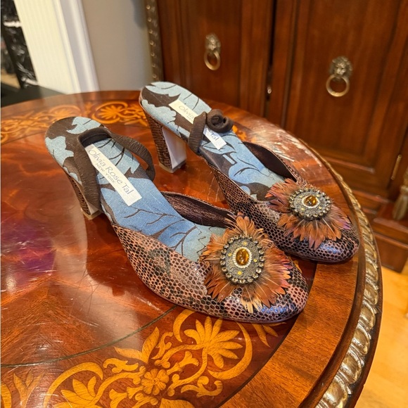 Olivia Rose Tal snakeskin sling back heels size 9 - Picture 4 of 9